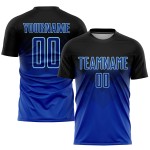 Maglia da calcio personalizzata con stampa sublimatica nera royal-azzurra Maglia da calcio personalizzata con stampa sublimatica nera royal-azzurra