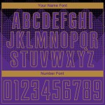 Maglia da calcio personalizzata con stampa sublimatica nera viola-oro antico Maglia da calcio personalizzata con stampa sublimatica nera viola-oro antico
