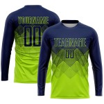Maglia da calcio personalizzata con stampa sublimatica verde neon blu navy Maglia da calcio personalizzata con stampa sublimatica verde neon blu navy