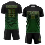 Maglia da calcio personalizzata con stampa sublimatica nera verde-oro antico Maglia da calcio personalizzata con stampa sublimatica nera verde-oro antico