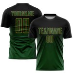 Maglia da calcio personalizzata con stampa sublimatica nera verde-oro antico Maglia da calcio personalizzata con stampa sublimatica nera verde-oro antico