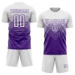 Maglia da calcio personalizzata viola bianca con stampa sublimatica Maglia da calcio personalizzata viola bianca con stampa sublimatica