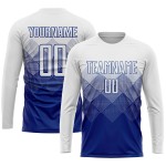 Maglia da calcio personalizzata Royal White Sublimation Maglia da calcio personalizzata Royal White Sublimation