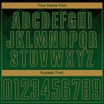 Maglia da calcio personalizzata con stampa sublimatica nera verde-oro antico Maglia da calcio personalizzata con stampa sublimatica nera verde-oro antico