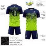 Maglia da calcio personalizzata con stampa sublimatica verde neon blu navy Maglia da calcio personalizzata con stampa sublimatica verde neon blu navy