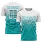 Maglia da calcio personalizzata con stampa a sublimazione Aqua White Maglia da calcio personalizzata con stampa a sublimazione Aqua White