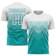 Maglia da calcio personalizzata con stampa a sublimazione Aqua White