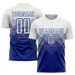Maglia da calcio personalizzata Royal White Sublimation Maglia da calcio personalizzata Royal White Sublimation