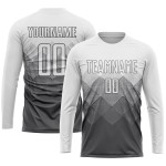 Maglia da calcio personalizzata in acciaio grigio bianco con stampa a sublimazione Maglia da calcio personalizzata in acciaio grigio bianco con stampa a sublimazione