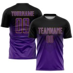 Maglia da calcio personalizzata con stampa sublimatica nera viola-oro antico Maglia da calcio personalizzata con stampa sublimatica nera viola-oro antico