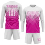 Maglia da calcio personalizzata rosa scuro bianca con stampa a sublimazione Maglia da calcio personalizzata rosa scuro bianca con stampa a sublimazione