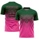 Maglia da calcio personalizzata con stampa a sublimazione rosa e verde Maglia da calcio personalizzata con stampa a sublimazione rosa e verde