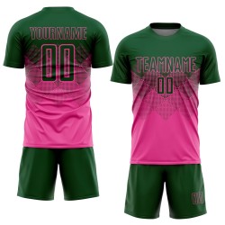 Maglia da calcio personalizzata con stampa a sublimazione rosa e verde Maglia da calcio personalizzata con stampa a sublimazione rosa e verde
