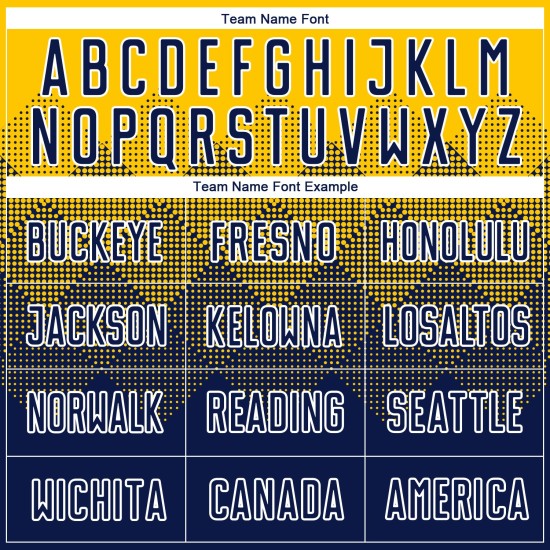 Maglia da calcio personalizzata con stampa sublimatica blu navy e bianca in oro Maglia da calcio personalizzata con stampa sublimatica blu navy e bianca in oro