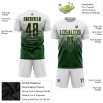 Maglia da calcio personalizzata con stampa sublimatica bianco-verde-oro antico Maglia da calcio personalizzata con stampa sublimatica bianco-verde-oro antico