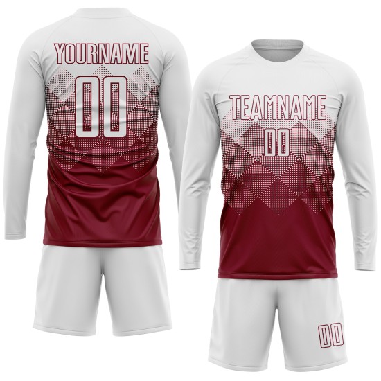 Maglia da calcio personalizzata Crimson White Sublimation Maglia da calcio personalizzata Crimson White Sublimation
