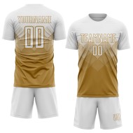 Maglia da calcio personalizzata con stampa a sublimazione bianca oro antico
