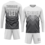 Maglia da calcio personalizzata in acciaio grigio bianco con stampa a sublimazione Maglia da calcio personalizzata in acciaio grigio bianco con stampa a sublimazione