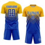 Maglia da calcio personalizzata con stampa sublimatica oro reale-bianco Maglia da calcio personalizzata con stampa sublimatica oro reale-bianco
