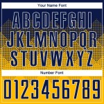 Maglia da calcio personalizzata con stampa sublimatica blu navy e bianca in oro Maglia da calcio personalizzata con stampa sublimatica blu navy e bianca in oro