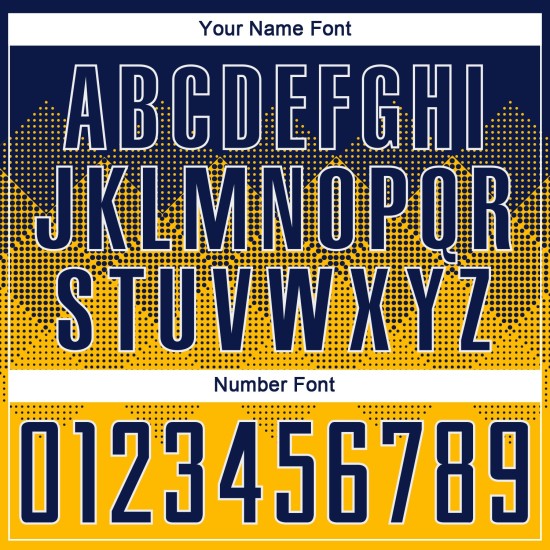 Maglia da calcio personalizzata con stampa sublimatica blu navy e bianca in oro Maglia da calcio personalizzata con stampa sublimatica blu navy e bianca in oro
