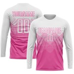 Maglia da calcio personalizzata rosa bianca con stampa sublimatica Maglia da calcio personalizzata rosa bianca con stampa sublimatica