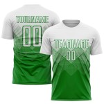Maglia da calcio personalizzata verde erba bianca con stampa a sublimazione Maglia da calcio personalizzata verde erba bianca con stampa a sublimazione