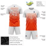 Maglia da calcio personalizzata arancione bianca con stampa a sublimazione Maglia da calcio personalizzata arancione bianca con stampa a sublimazione