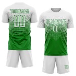 Maglia da calcio personalizzata verde erba bianca con stampa a sublimazione Maglia da calcio personalizzata verde erba bianca con stampa a sublimazione